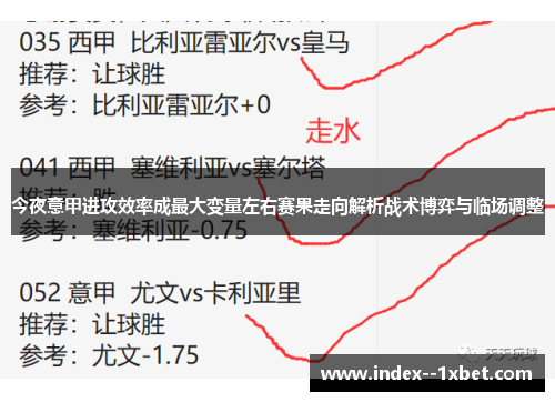 今夜意甲进攻效率成最大变量左右赛果走向解析战术博弈与临场调整